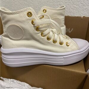 Converse Women's Cream High-Top Platform Sneakers